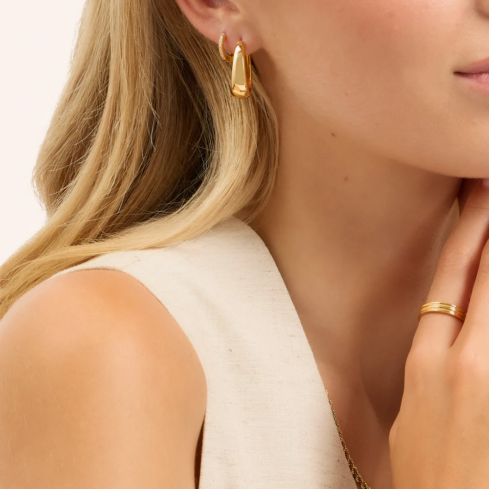 Oval Hoop Earrings - Image 3