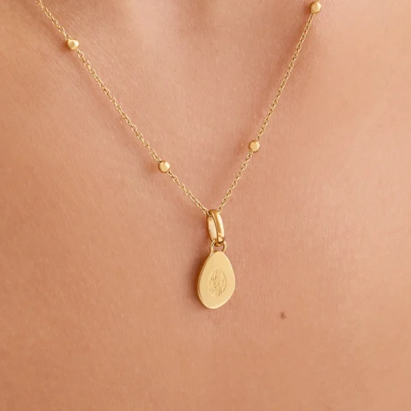 Alternative view of Organic Fingerprint Droplet Necklace