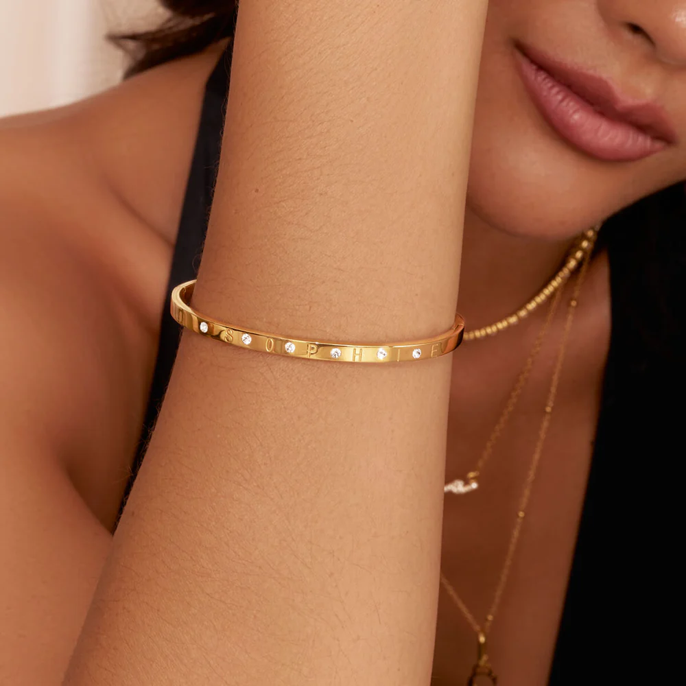 Custom Crystal Name Bangle - Image 4