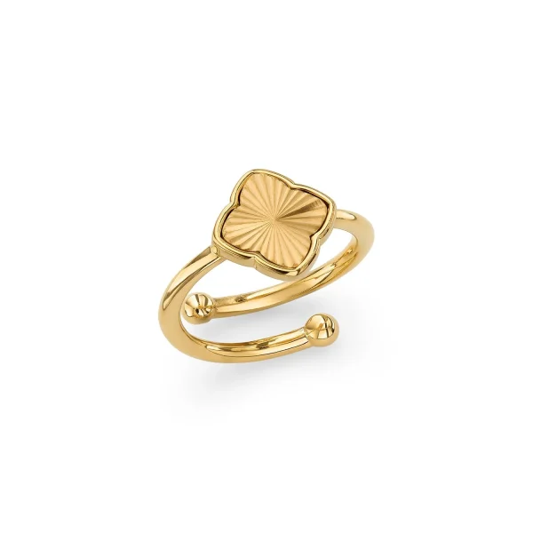 Textured Clover Ring
