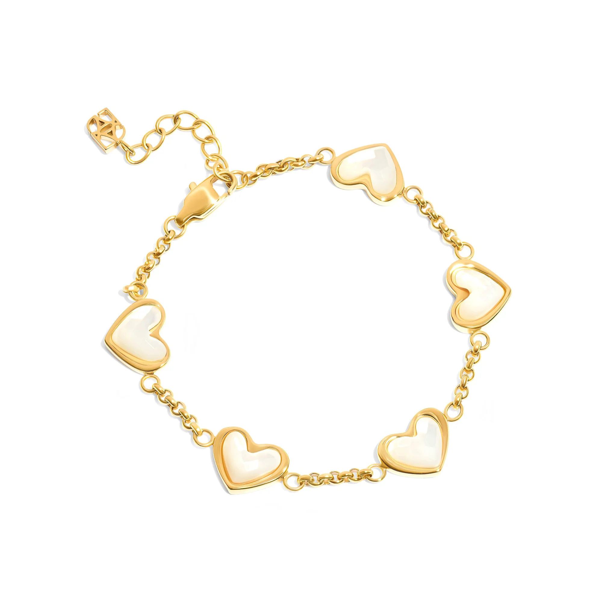 Mother of Pearl Multi Heart Bracelet