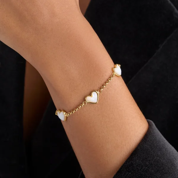 Alternative view of Mother of Pearl Multi Heart Bracelet