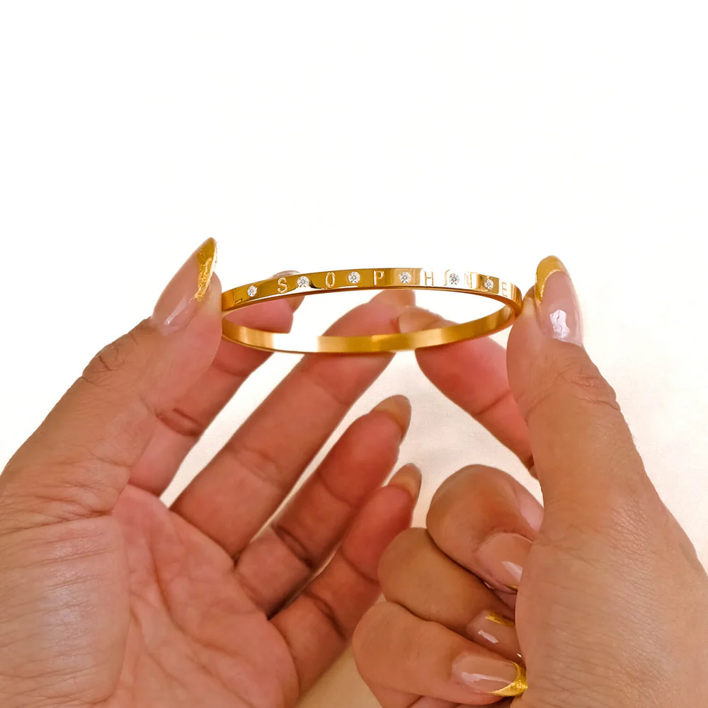 Custom Crystal Name Bangle - Image 3